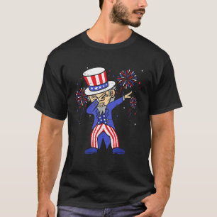 4. Juli für Kinder lustiges Dabbing Onkel Sam Boys T-Shirt