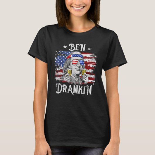 4. Juli für Männer Ben Drankin Benjamin Franklin T-Shirt (Vorderseite)