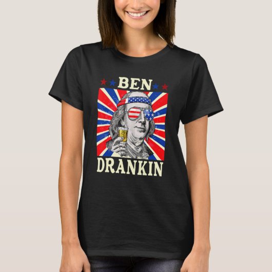 4. Juli für Männer Ben Drankin T-Shirt (Vorderseite)
