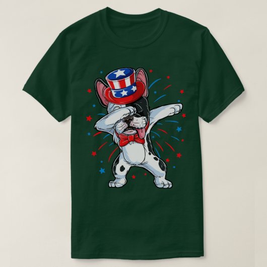 4. Juli für Männer - Dabbing Französischer Bulldog T-Shirt (Design vorne)
