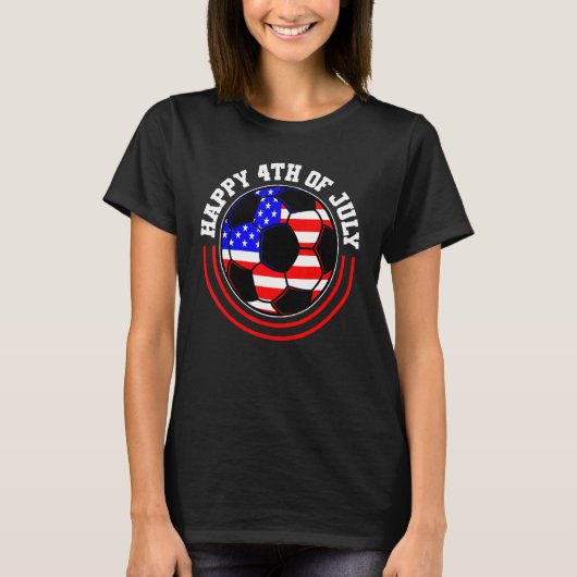 4. Juli Fußball Ball Patriotic Pride American F T-Shirt (Vorderseite)