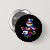 4. Juli Gamer Patriotischer Onkel Sam Retro Pixel Button (Vorne & Hinten)