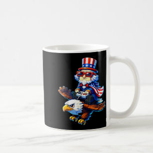 4. Juli Gamer Patriotischer Onkel Sam Retro Pixel Kaffeetasse