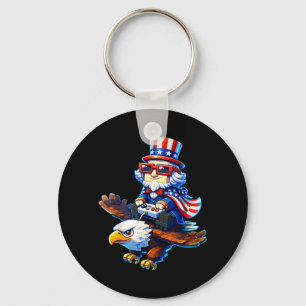 4. Juli Gamer Patriotischer Onkel Sam Retro Pixel Schlüsselanhänger