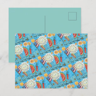 4. JULI GANG, PARADE & FIREWORKS FEIERTAGSPOSTKARTE