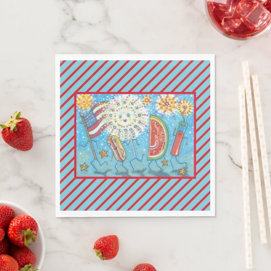 4. JULI GANG, URLAUB PARADE PAPIER NAPKINS SERVIETTE (Beispiel)