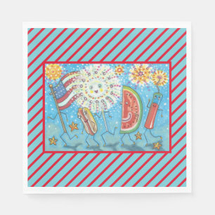 4. JULI GANG, URLAUB PARADE PAPIER NAPKINS SERVIETTE