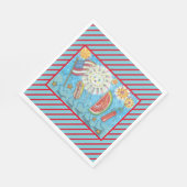 4. JULI GANG, URLAUB PARADE PAPIER NAPKINS SERVIETTE (Ecke)