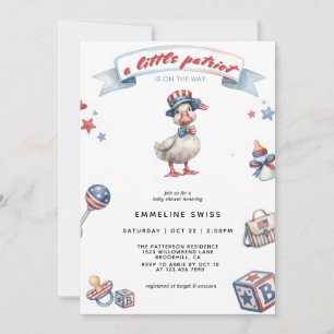 4. Juli Gans Kleiner Patriot Baby Shower  Einladung