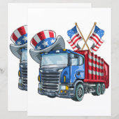 4. Juli Garbage Truck Funny Shirt Männer Frauen (Vorne/Hinten)