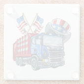 4. Juli Garbage Truck Funny Shirt Männer Frauen Glasuntersetzer (Rückseite)