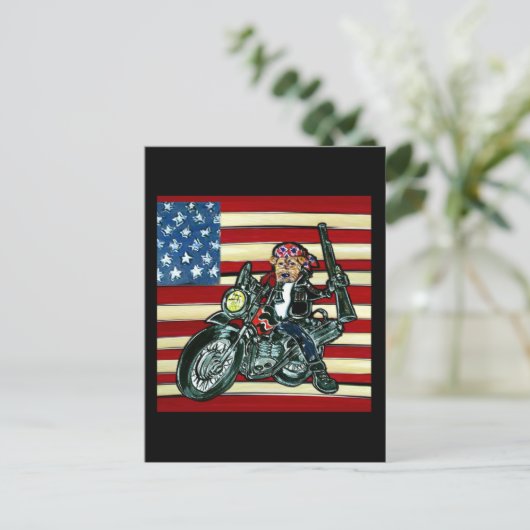 4. Juli - Geboren, Wild Airedale zu sein Postkarte (Stehend Vorderseite)