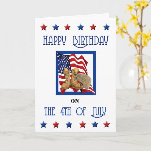 4. Juli Geburtskarte Karte (Gelbe Blume)