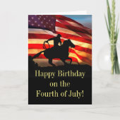 4. Juli Geburtstag Country Western Cowboy Karte (Vorderseite)