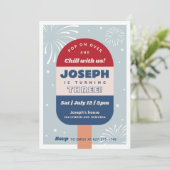 4. Juli Geburtstag Einladung (Stehend Vorderseite)