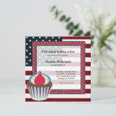 4. Juli Geburtstag Einladung (Stehend Vorderseite)