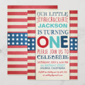 4. Juli Geburtstag Einladung Unabhängigkeit Tag (Vorne/Hinten)