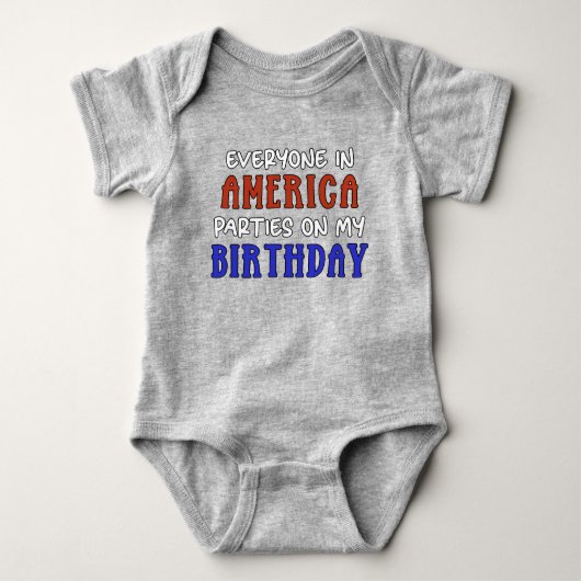 4. Juli Geburtstag Funny Baby Strampler (Vorderseite)