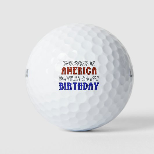 4. Juli Geburtstag Funny Golfball (Vorderseite)