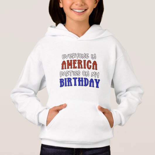 4. Juli Geburtstag Funny Hoodie (Vorderseite)