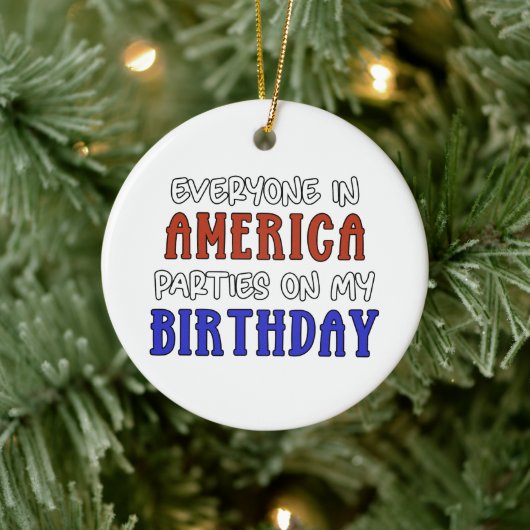 4. Juli Geburtstag Funny Keramik Ornament (Baum)