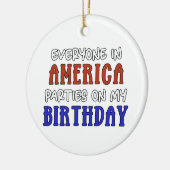4. Juli Geburtstag Funny Keramik Ornament (Links)
