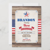 4. Juli Geburtstag Junge Unabhängigkeit Tag Einladung (Vorderseite)