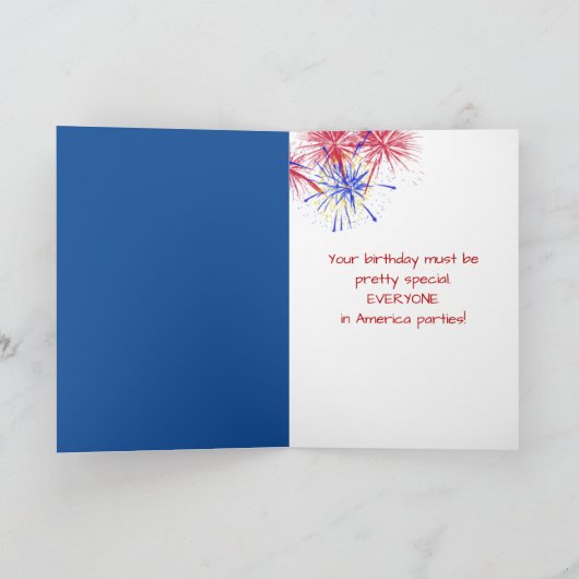 4. Juli Geburtstag Karte (Innenseite)