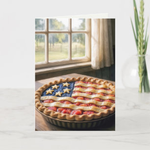 4. Juli Geburtstag mit American Flag Pie Karte