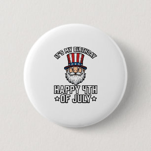 4. Juli Geburtstags-Gnom Patriotisches T-Shirt-Des Button