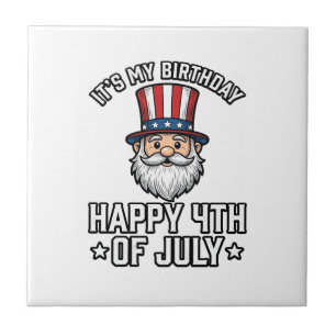 4. Juli Geburtstags-Gnom Patriotisches T-Shirt Des Fliese