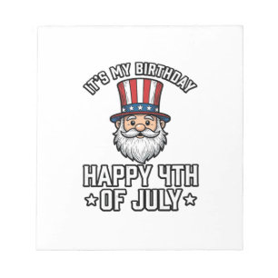 4. Juli Geburtstags-Gnom Patriotisches T-Shirt Des Notizblock