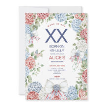 4. Juli Geburtstagsfeier, jedes Alter, Rot Weiß Bl