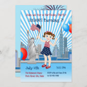 4. Juli GeburtstagsGirl-Party Einladung (Vorne/Hinten)