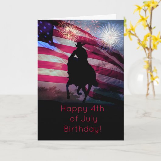 4. Juli Geburtstagskarte Karte (Gelbe Blume)