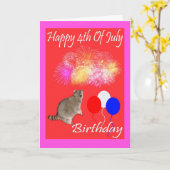 4. Juli Geburtstagskarte Karte (Gelbe Blume)