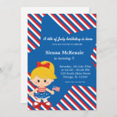 4. Juli Geburtstagsmädchen Einladung (Vorne/Hinten)