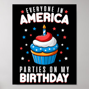 4. Juli Geburtstagsparty Boy Girl Amerikanische Un Poster