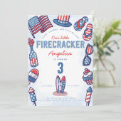 4. Juli Geburtstagsparty Einladung (Stehend Vorderseite)