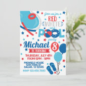 4. Juli Geburtstagsparty Einladung (Stehend Vorderseite)