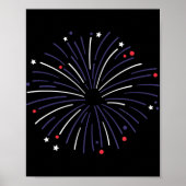 4. Juli Gedenktag für Feuerwerke Poster (Vorne)