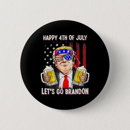 4. Juli gehen wir Beer Brandon Trump Beer Ameri Button (Vorderseite)