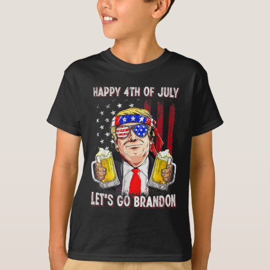 4. Juli gehen wir Beer Brandon Trump Beer Ameri T-Shirt (Vorderseite)