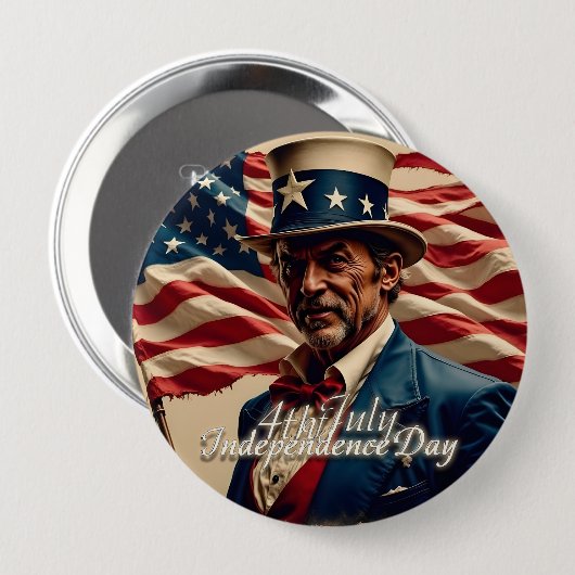 4. Juli - Geist der Unabhängigkeit Button (Vorne & Hinten)