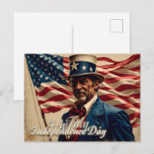 4. Juli - Geist der Unabhängigkeit Feiertagspostkarte (Vorne/Hinten)