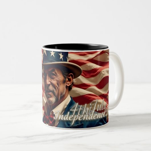 4. Juli - Geist der Unabhängigkeit Zweifarbige Tasse (VorderseiteRechts)