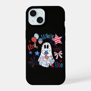 4. Juli Geist Rot Weiß Boo Patriotisches Halloween iPhone 15 Hülle