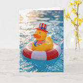 4. Juli Gelbe Gummiente im Pool Karte (Gelbe Blume)
