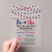 4. Juli Gender-Party Acryleinladungen (Insitu (Handheld))