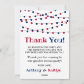 4. Juli Gender-Party Dankeskarte (Vorderseite)